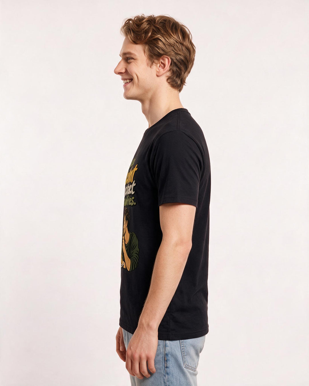 Couples Black T-Shirt for Men – Everyday Expression Graphic Tee product image 2
