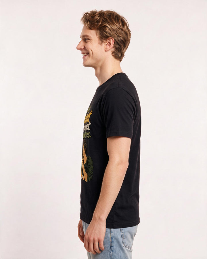 Couples Black T-Shirt for Men – Everyday Expression Graphic Tee product image 2