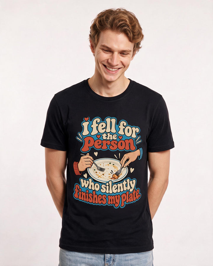 Couples Black T-Shirt for Men – Everyday Expression Graphic Tee product image 1