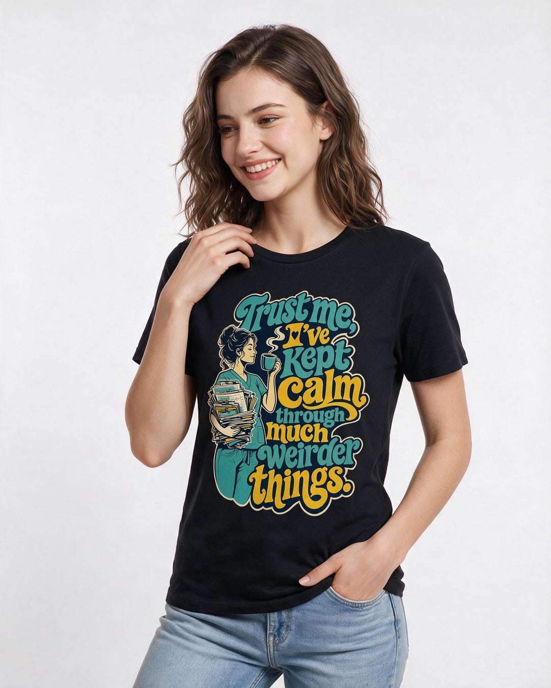 Nurse Black T-Shirt for Women – Nursing Life Graphic Tee product image 1