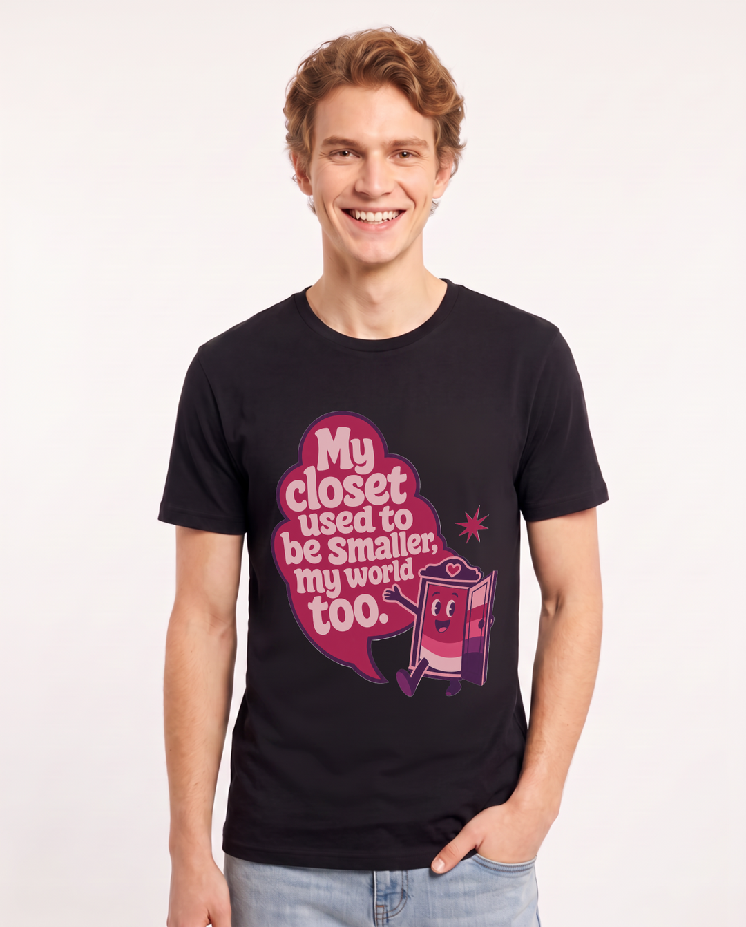 Graphic Men's Black T-Shirt - My closet used to be smaller, my world product image 1