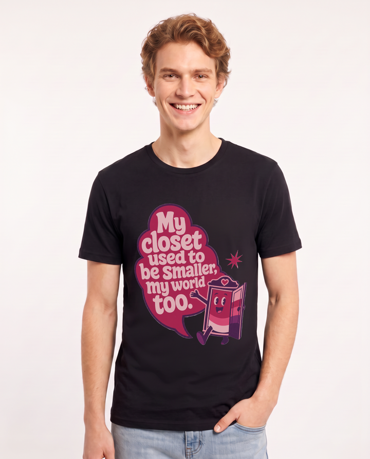 Graphic Men's Black T-Shirt - My closet used to be smaller, my world product image 1