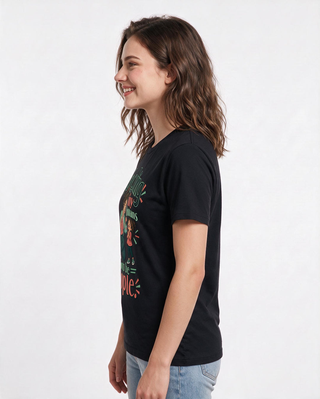 Teacher Black T-Shirt for Women – Everyday Expression Graphic Tee product image 2