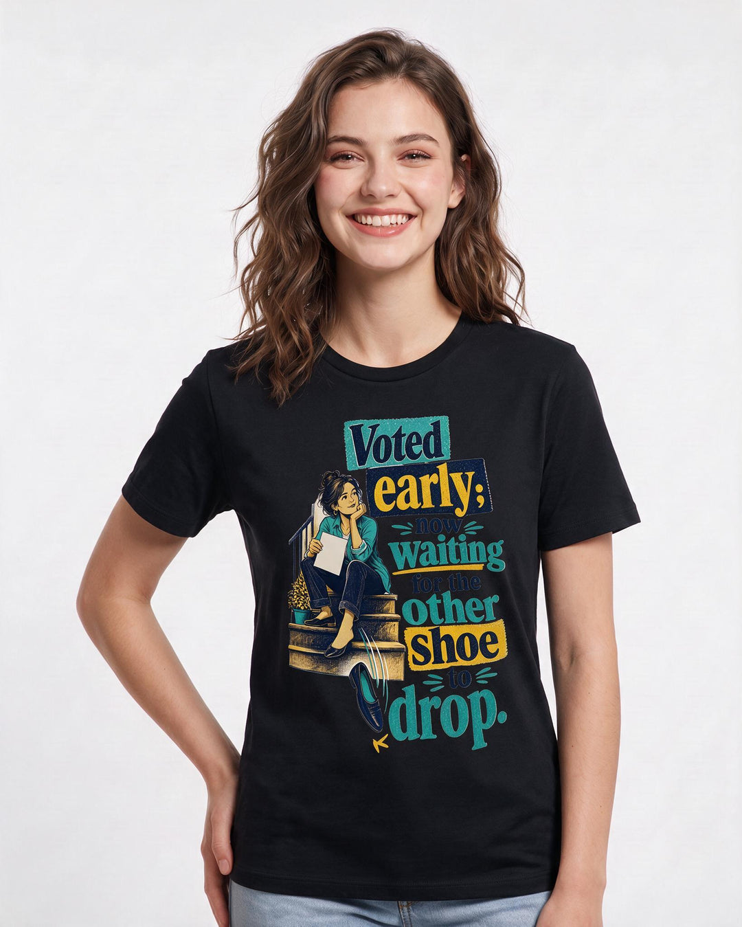 Political Statement Black T-Shirt for Women – Everyday Expression Graphic Tee product image 3
