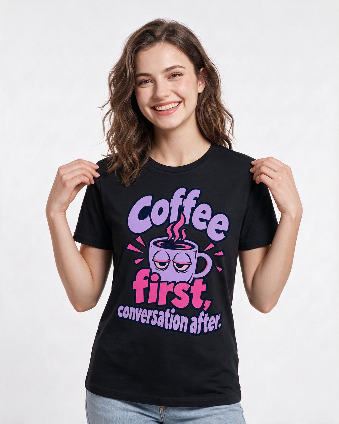 Family Black T-Shirt for Women – Everyday Expression Graphic Tee product image 1