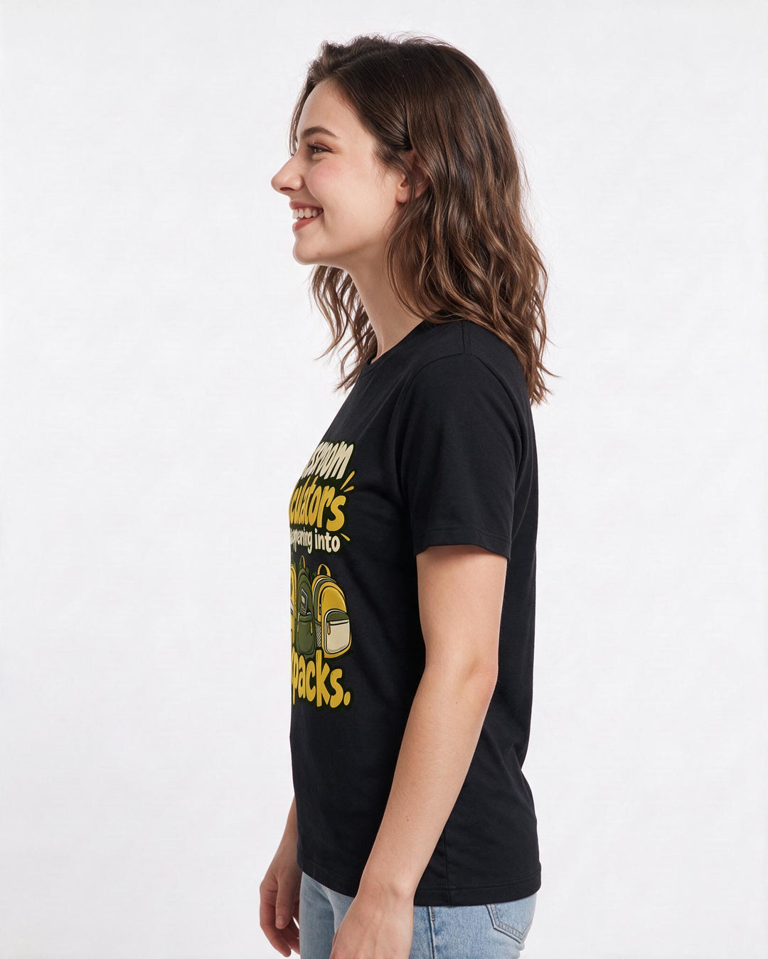 Teacher Black T-Shirt for Women – Everyday Expression Graphic Tee product image 2