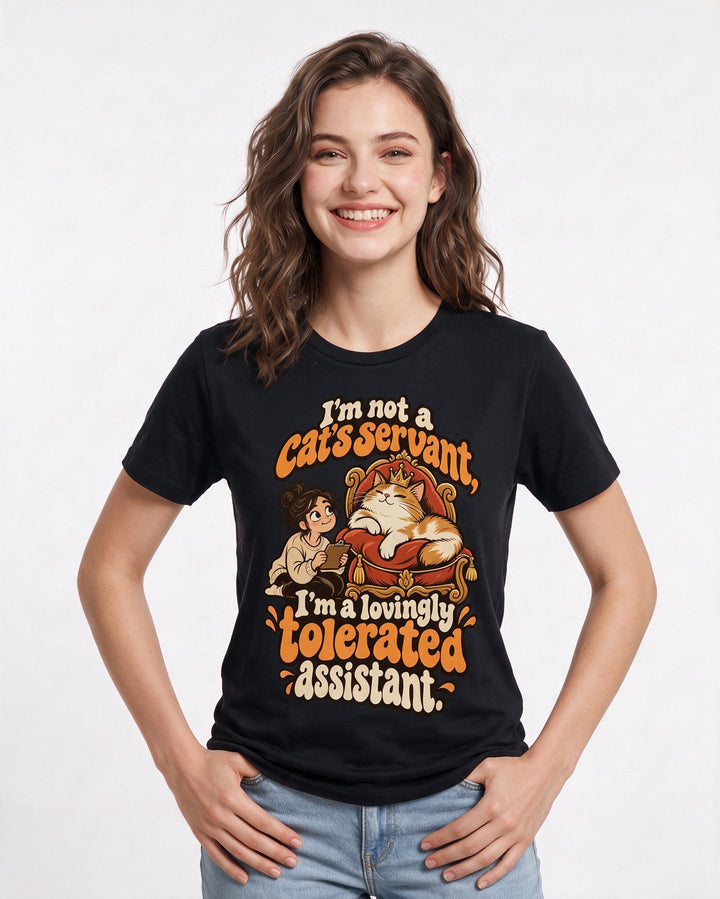 Cat Lover Black T-Shirt for Women – Everyday Expression Graphic Tee product image 1