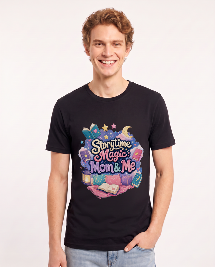 Storytime Magic: Mom & Me Men's Black T-Shirt product image 2