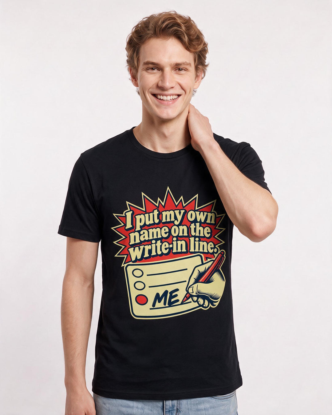 Political Statement Black T-Shirt for Men – Everyday Expression Graphic Tee product image 1