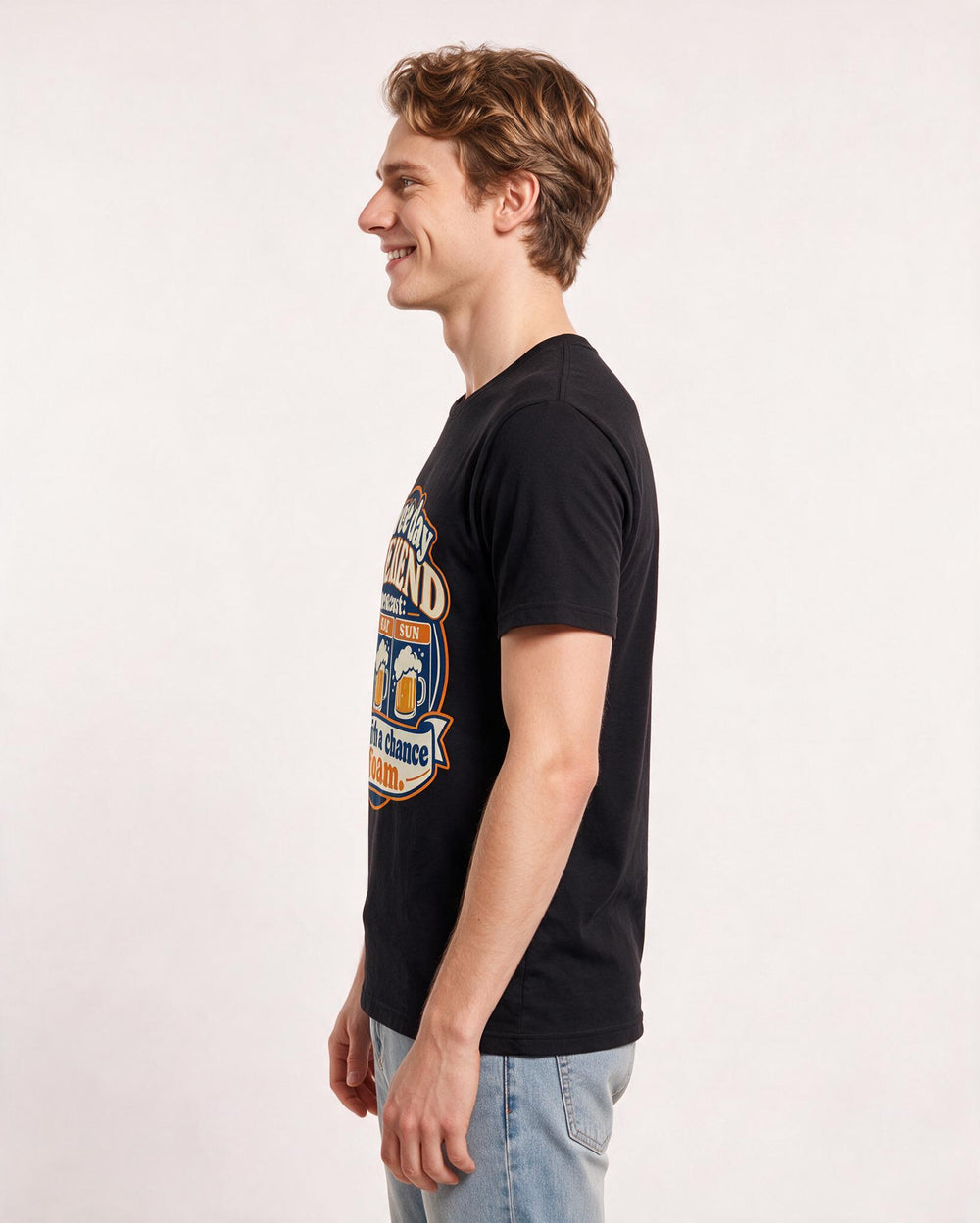 Beer Black T-Shirt for Men – Everyday Expression Graphic Tee product image 2