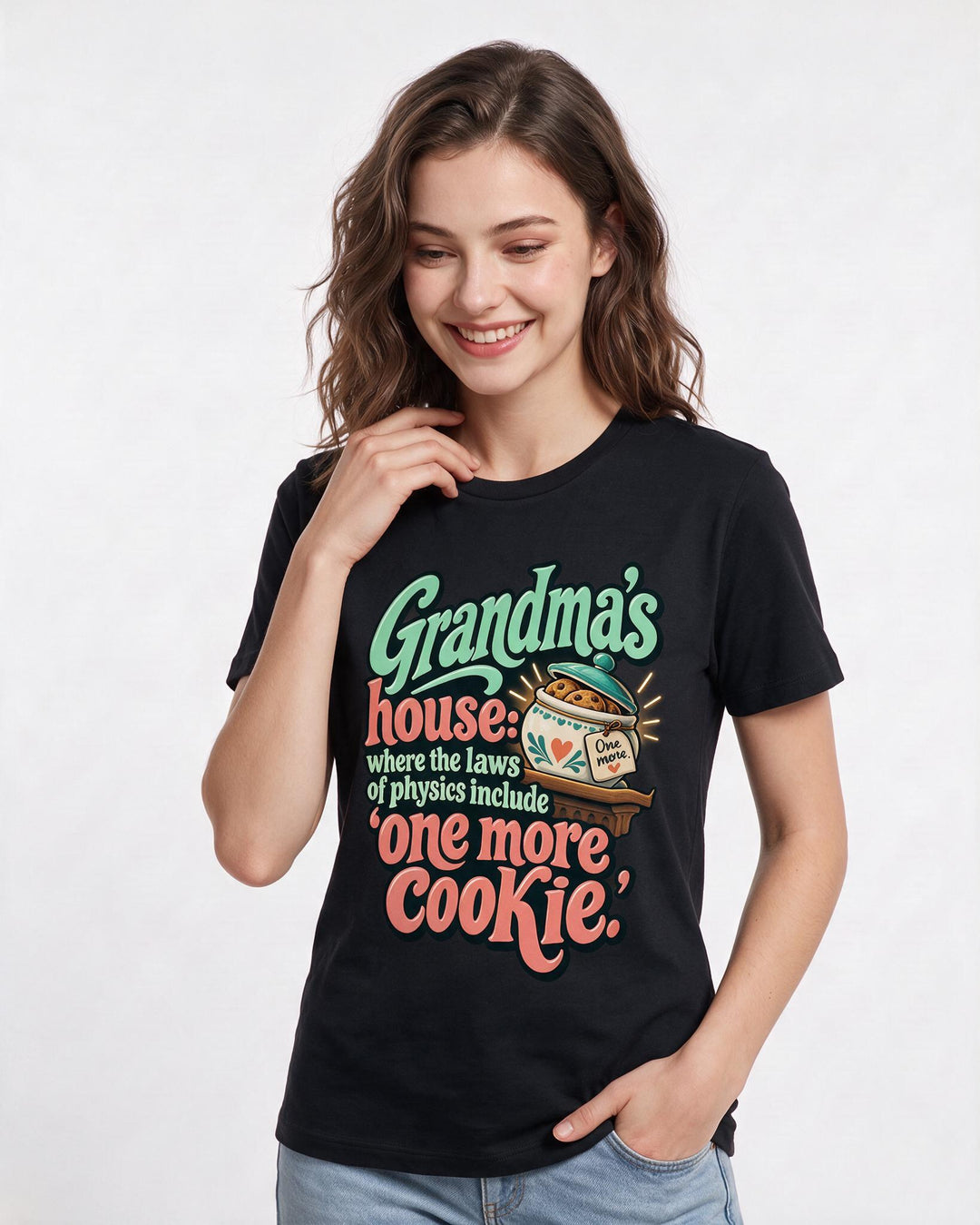 Grandparent Black T-Shirt for Women – Everyday Expression Graphic Tee product image 1