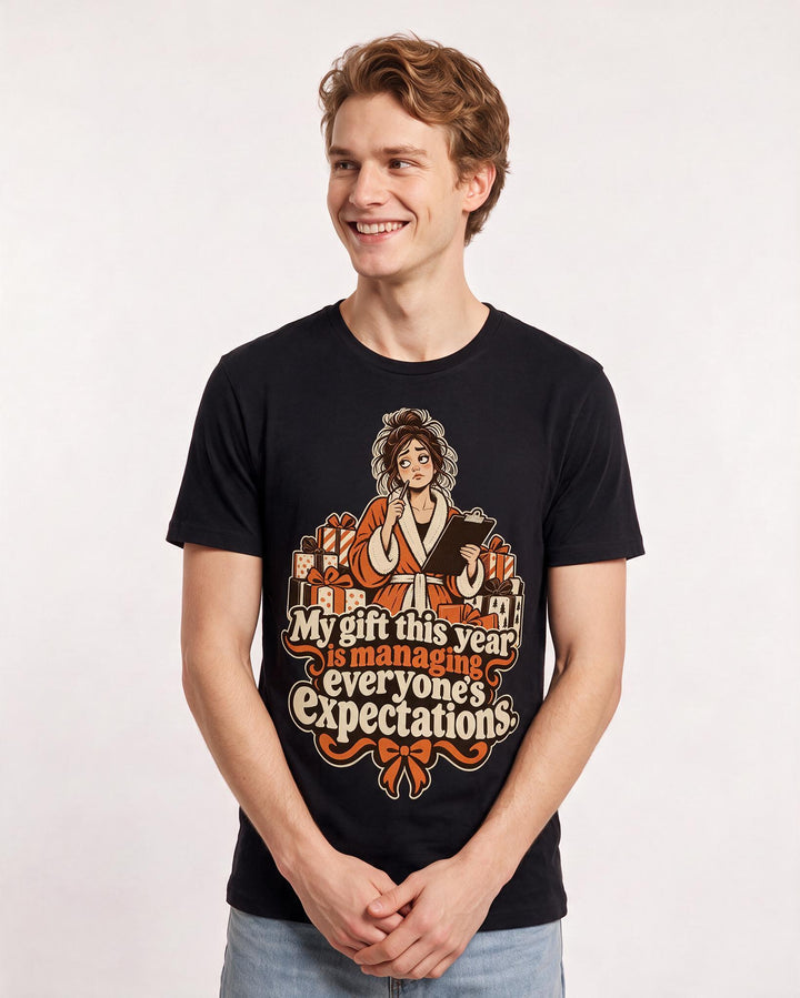 Christmas Black T-Shirt for Men – Holiday Theme Graphic Tee product image 1