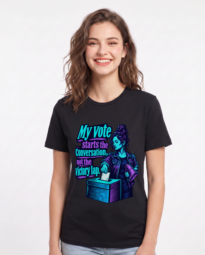 Political Statement Black T-Shirt for Women – Everyday Expression Graphic Tee product image 3