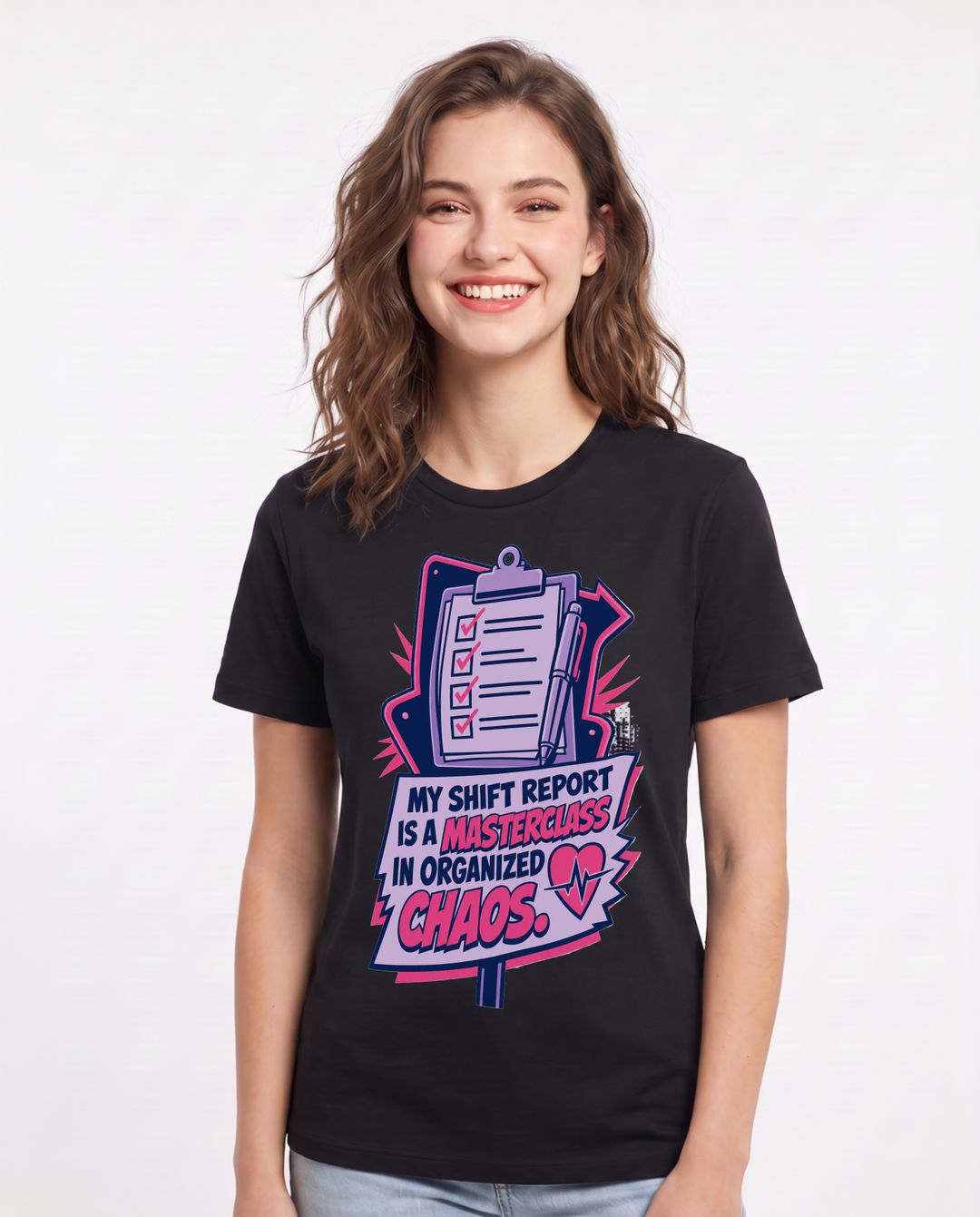 Nurse Gift Women's Black T-Shirt - My shift report is a masterclass in product image 1