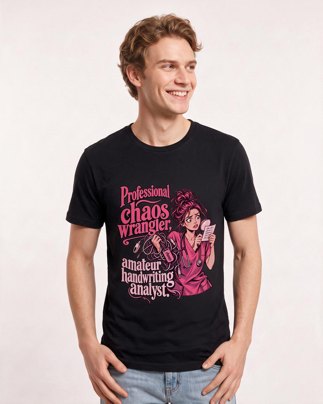 Nurse Black T-Shirt for Men – Nursing Life Graphic Tee product image 1