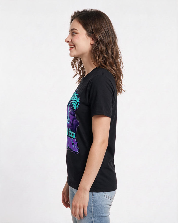 Gaming Women's Black T-Shirt – Checkpoint: made it to the couch. product image 2