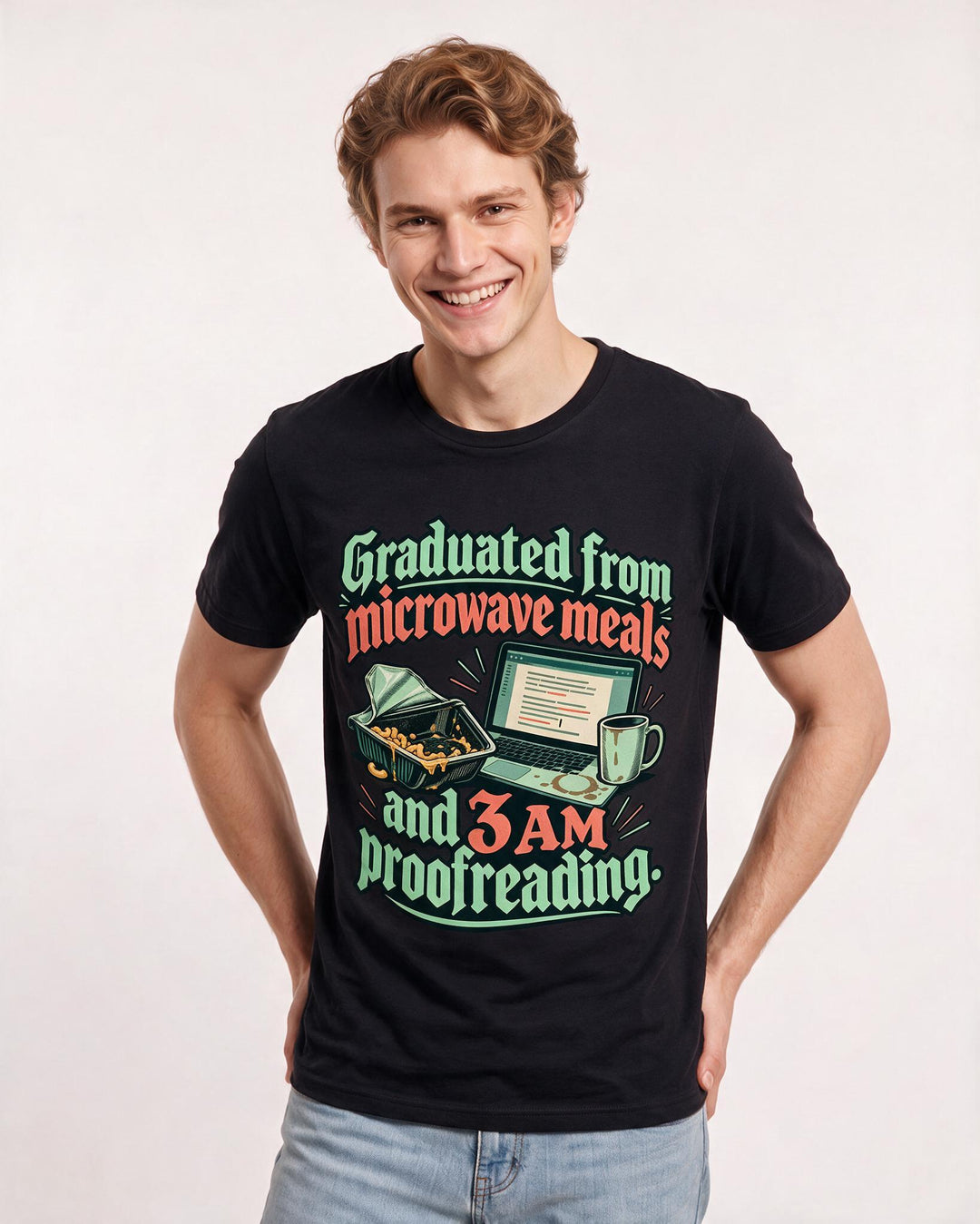 Graduation Black T-Shirt for Men – Everyday Expression Graphic Tee product image 1