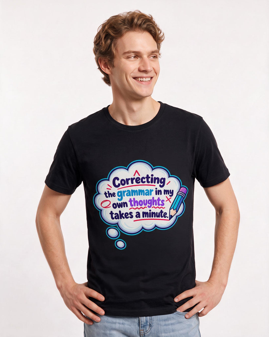 Neurodiversity Black T-Shirt for Men – Everyday Expression Graphic Tee product image 1
