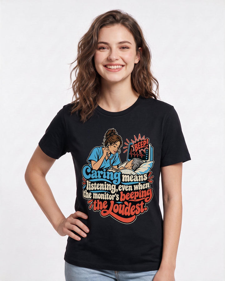 Nurse Black T-Shirt for Women – Nursing Life Graphic Tee product image 1