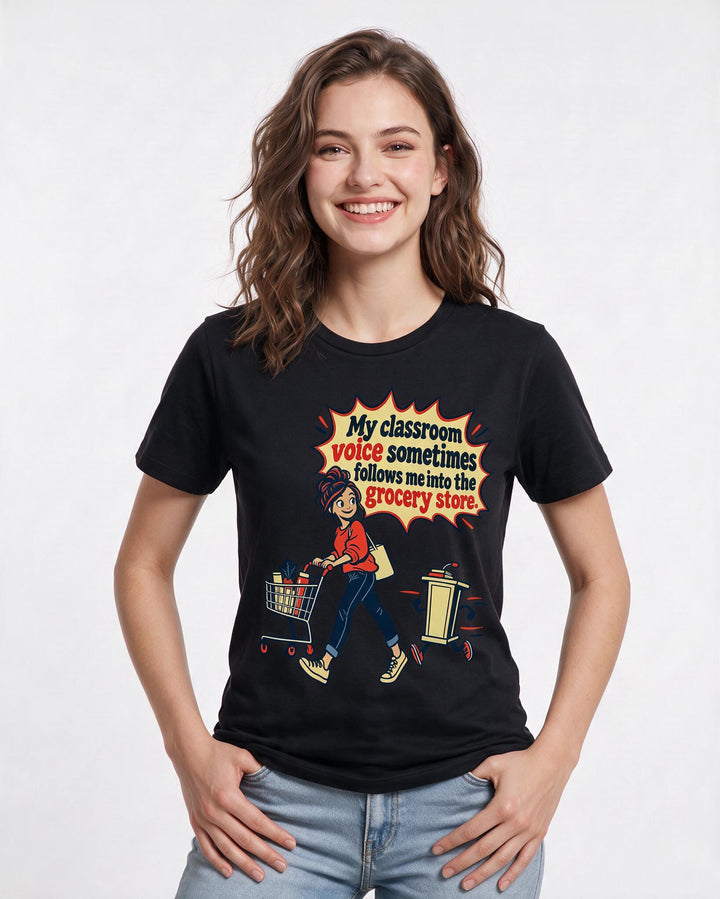 Teacher Black T-Shirt for Women – Everyday Expression Graphic Tee product image 1