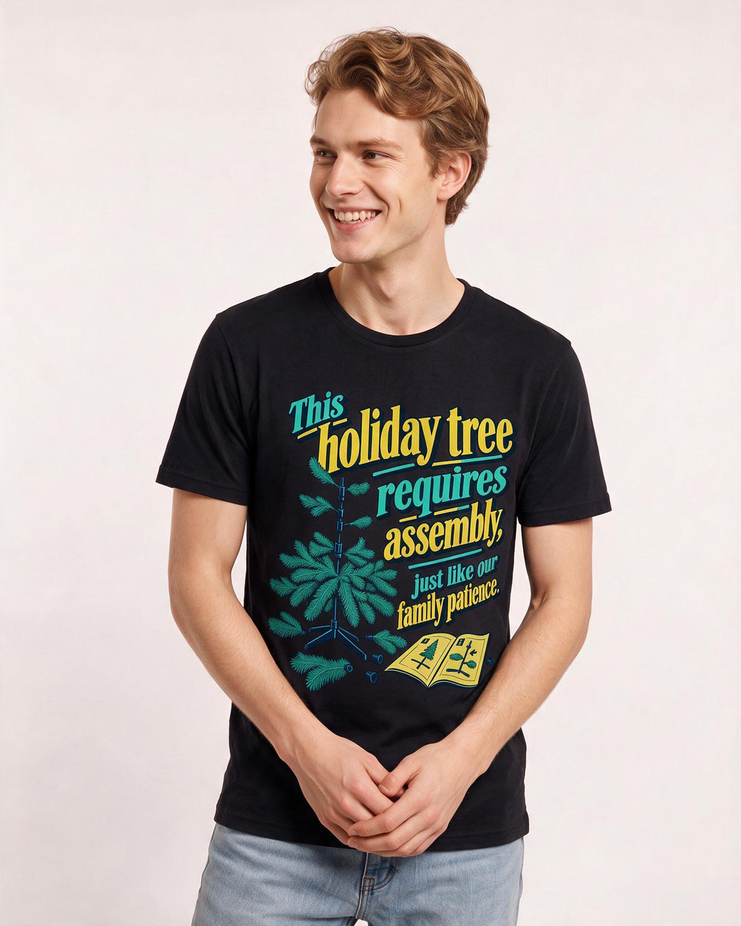 Christmas Black T-Shirt for Men – Holiday Theme Graphic Tee product image 1