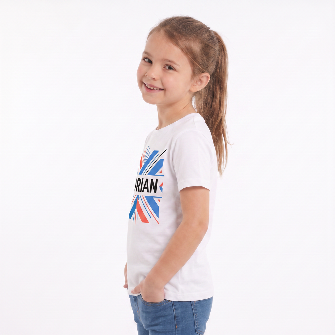 Bold Uppercase Name With Abstract Geometry White T-Shirt product photo 1
