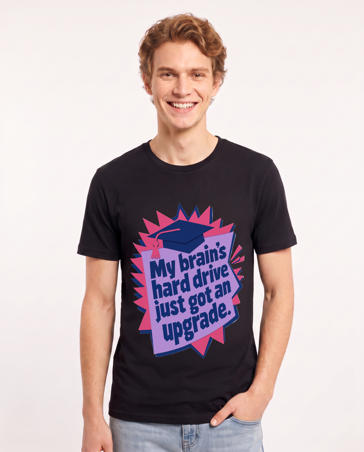 Graduation Gift Men's Black T-Shirt - My brain's hard drive just got product image 1