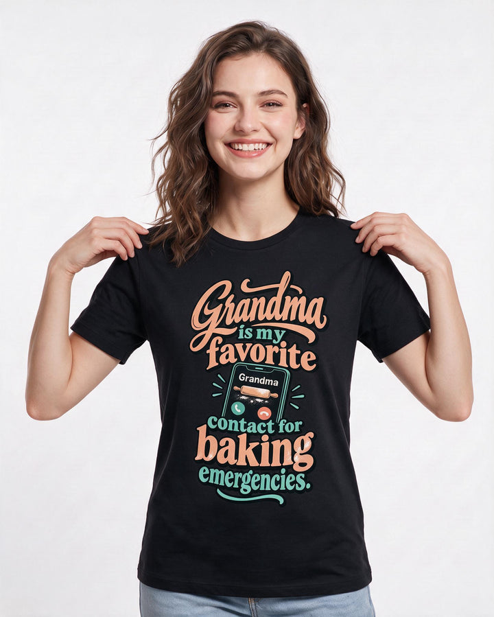 Grandparent Black T-Shirt for Women – Everyday Expression Graphic Tee product image 1