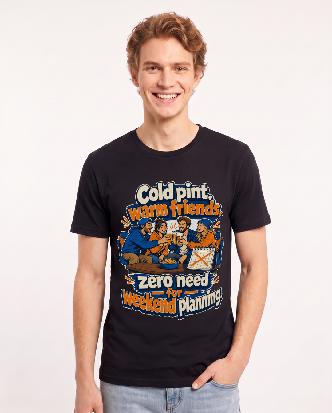 Beer Black T-Shirt for Men – Everyday Expression Graphic Tee product image 3