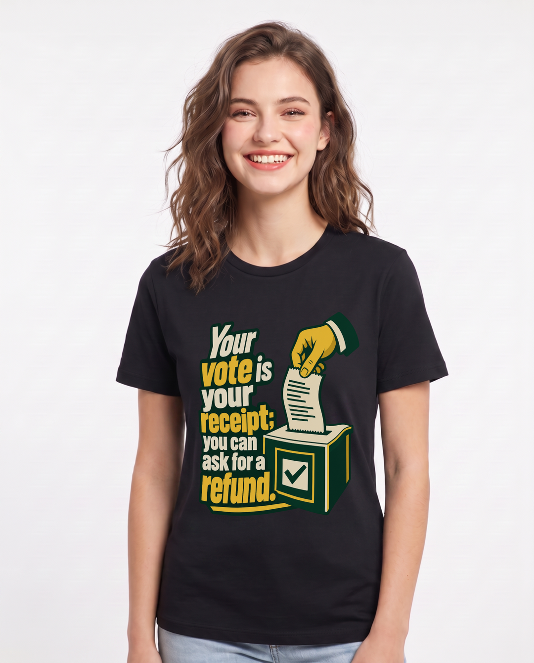 Political Statement Black T-Shirt for Women – Everyday Expression Graphic Tee product image 3