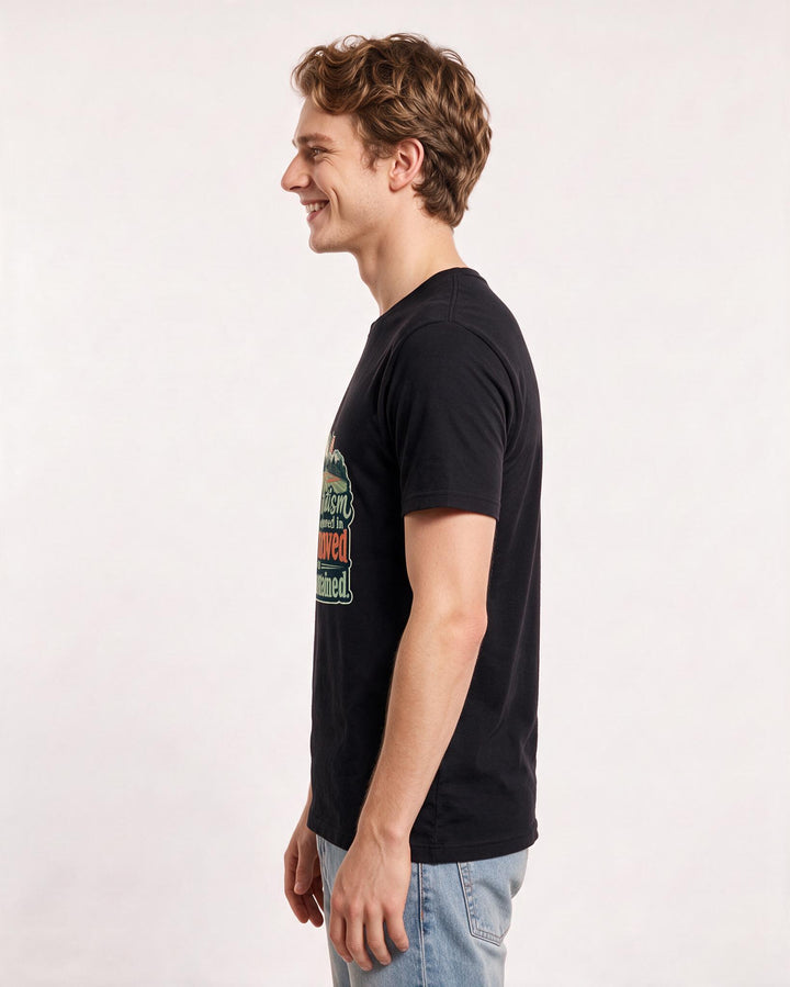 Patriotic Men's Black T-Shirt – My patriotism is measured in acres mowed and fields maintained. product image 2