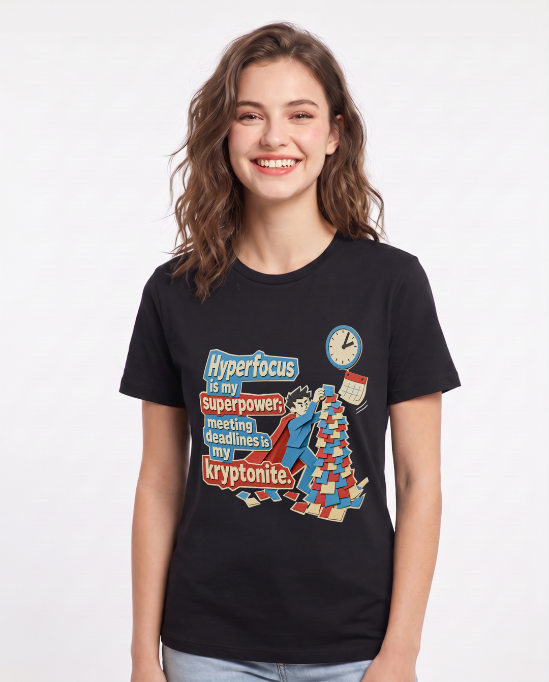 Neurodiversity Black T-Shirt for Women – Everyday Expression Graphic Tee product image 1