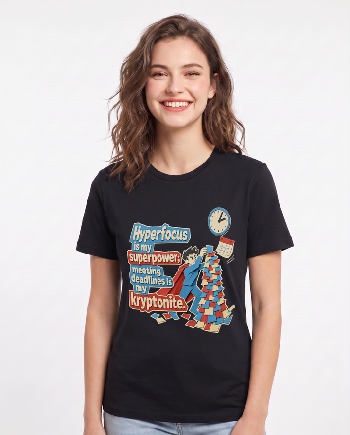 Neurodiversity Black T-Shirt for Women – Everyday Expression Graphic Tee product image 1