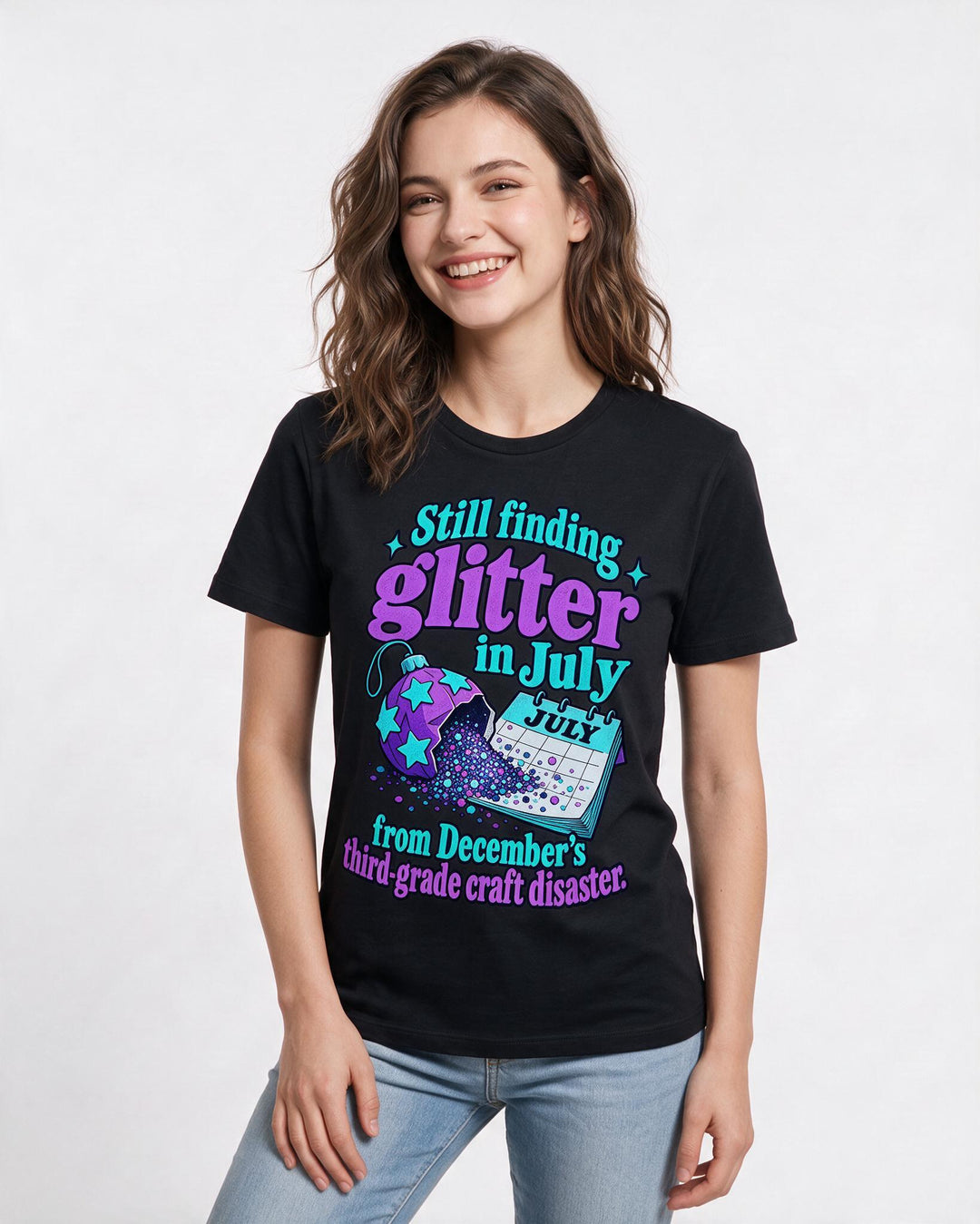 Christmas Black T-Shirt for Women – Holiday Theme Graphic Tee product image 1