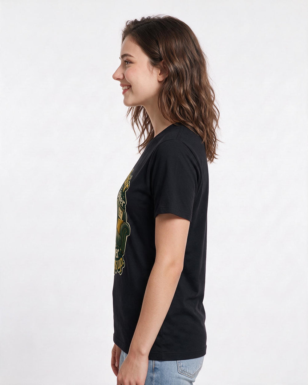 Cat Lover Black T-Shirt for Women – Everyday Expression Graphic Tee product image 2