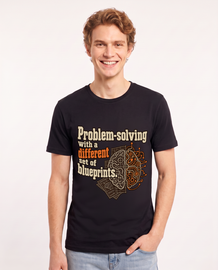Neurodiversity Black T-Shirt for Men – Everyday Expression Graphic Tee product image 3