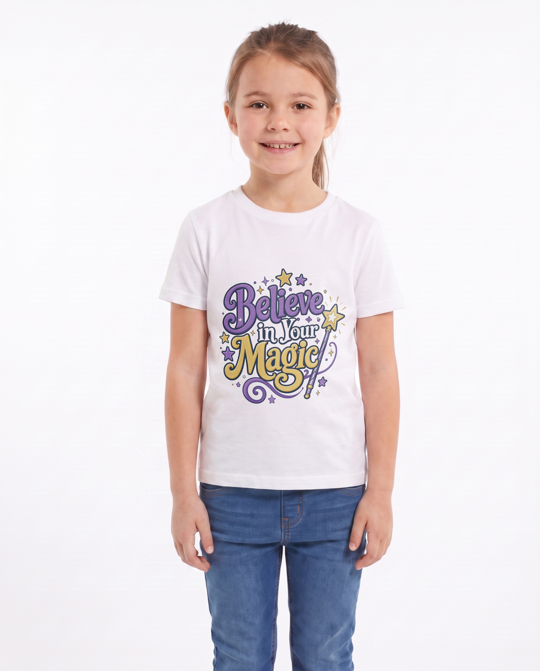Believe In Your Magic White T-Shirt mockup 1
