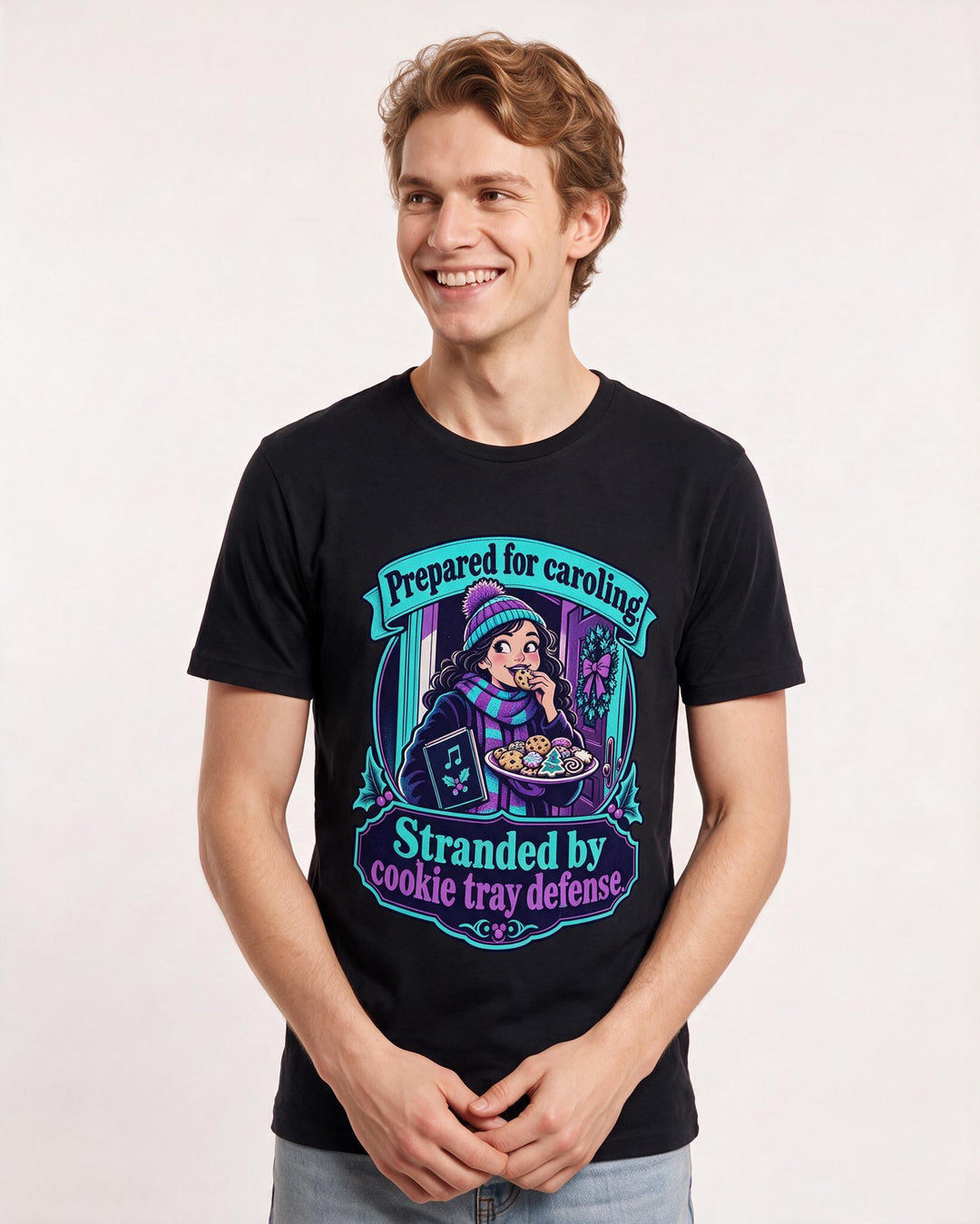 Christmas Black T-Shirt for Men – Holiday Theme Graphic Tee product image 1
