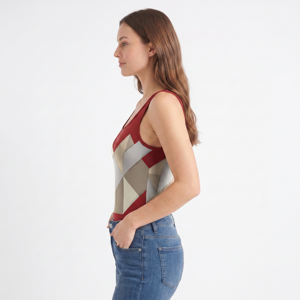 Sleeveless Round-Neck Tank Bodysuit mockup 2