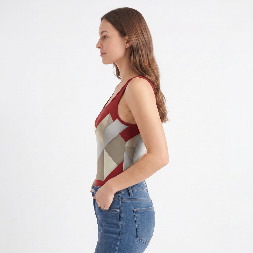 Sleeveless Round-Neck Tank Bodysuit mockup 2