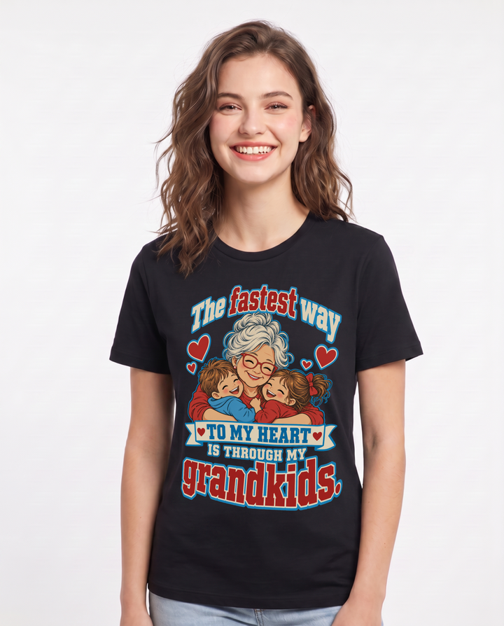 Grandparent Black T-Shirt for Women – Everyday Expression Graphic Tee product image 3