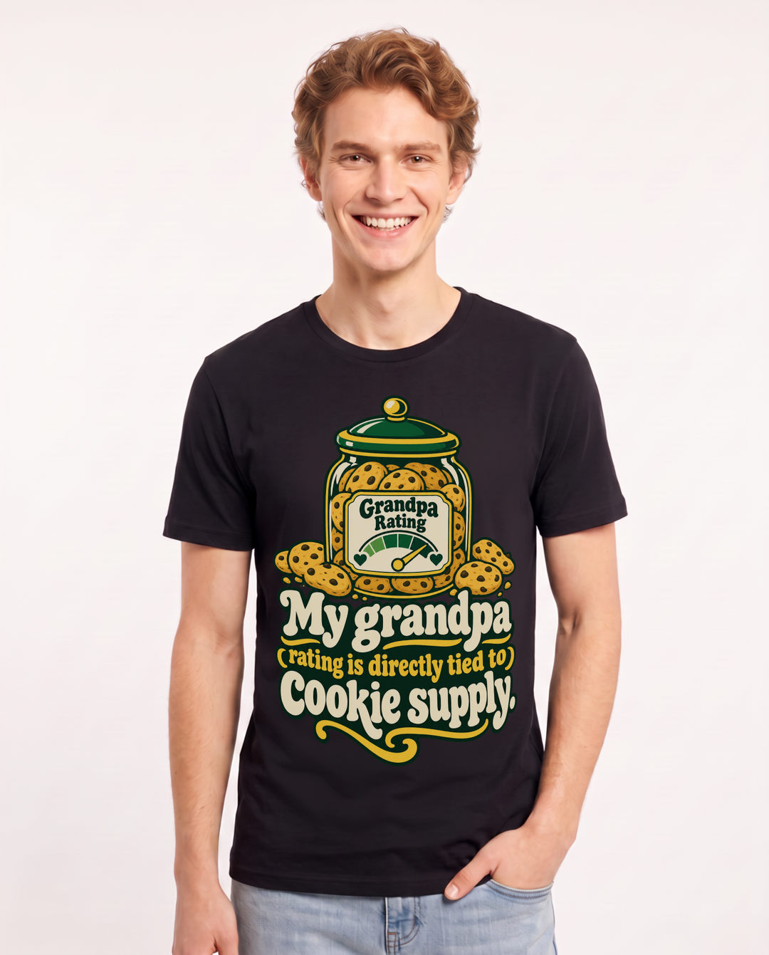 Grandparent Black T-Shirt for Men – Everyday Expression Graphic Tee product image 3