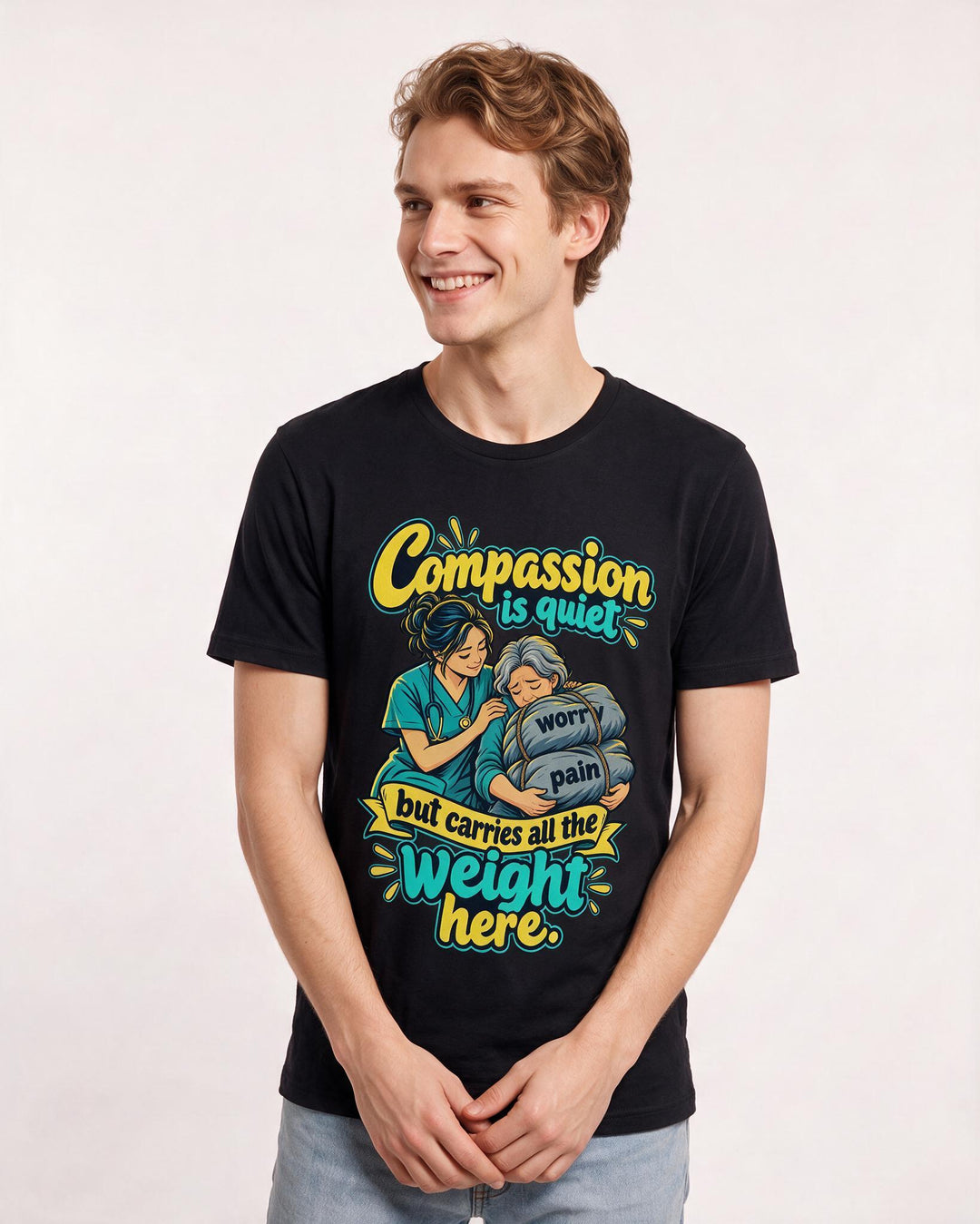 Nurse Black T-Shirt for Men – Nursing Life Graphic Tee product image 1