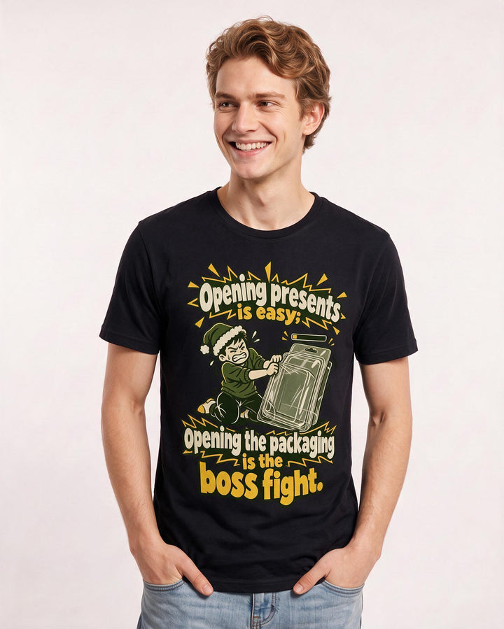 Christmas Black T-Shirt for Men – Holiday Theme Graphic Tee product image 1