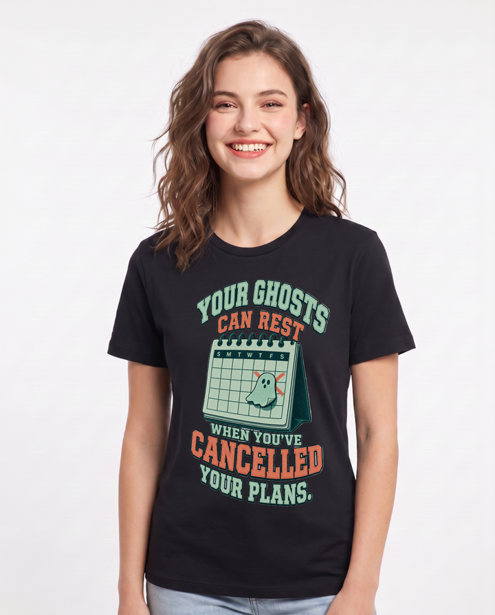 Halloween Black T-Shirt for Women – Halloween Theme Graphic Tee product image 3