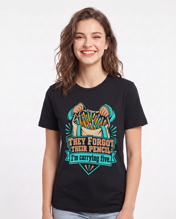 Teacher Black T-Shirt for Women – Everyday Expression Graphic Tee product image 3