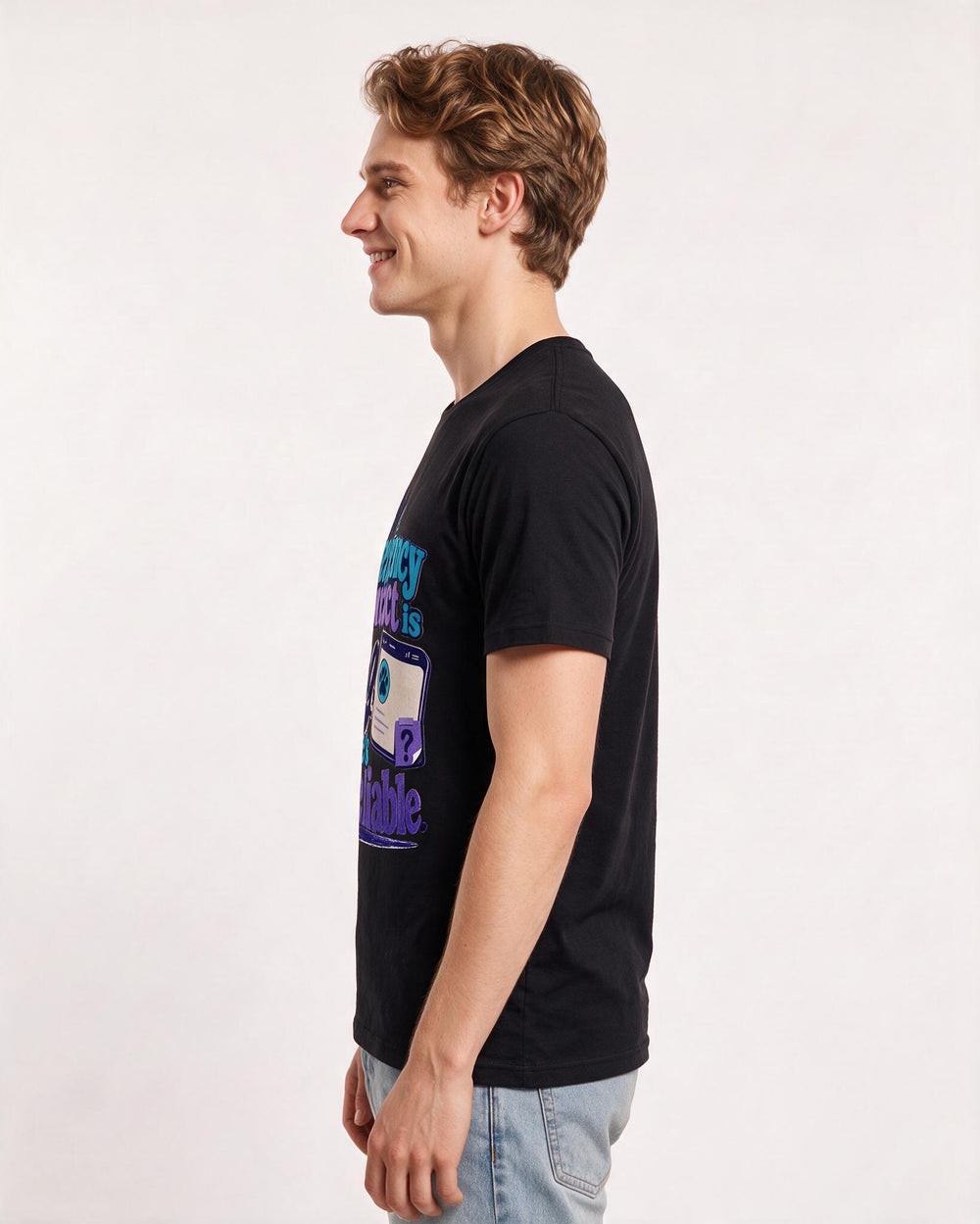 Funny Cat Lover Men's Black T-Shirt – My emergency contact is my dog, and he's product image 2