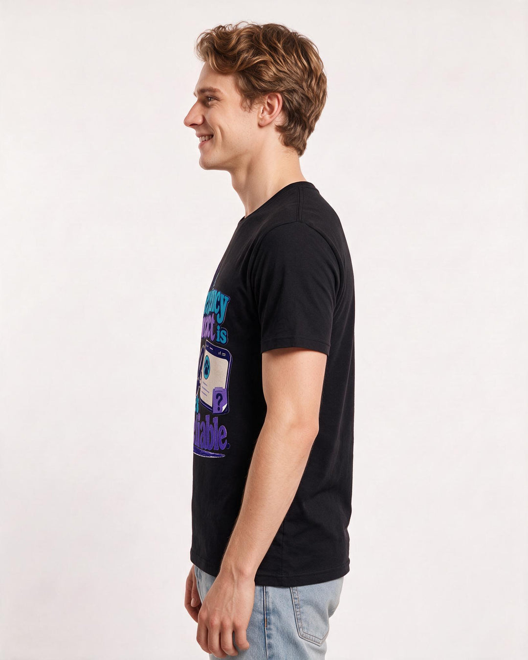 Funny Cat Lover Men's Black T-Shirt – My emergency contact is my dog, and he's product image 2