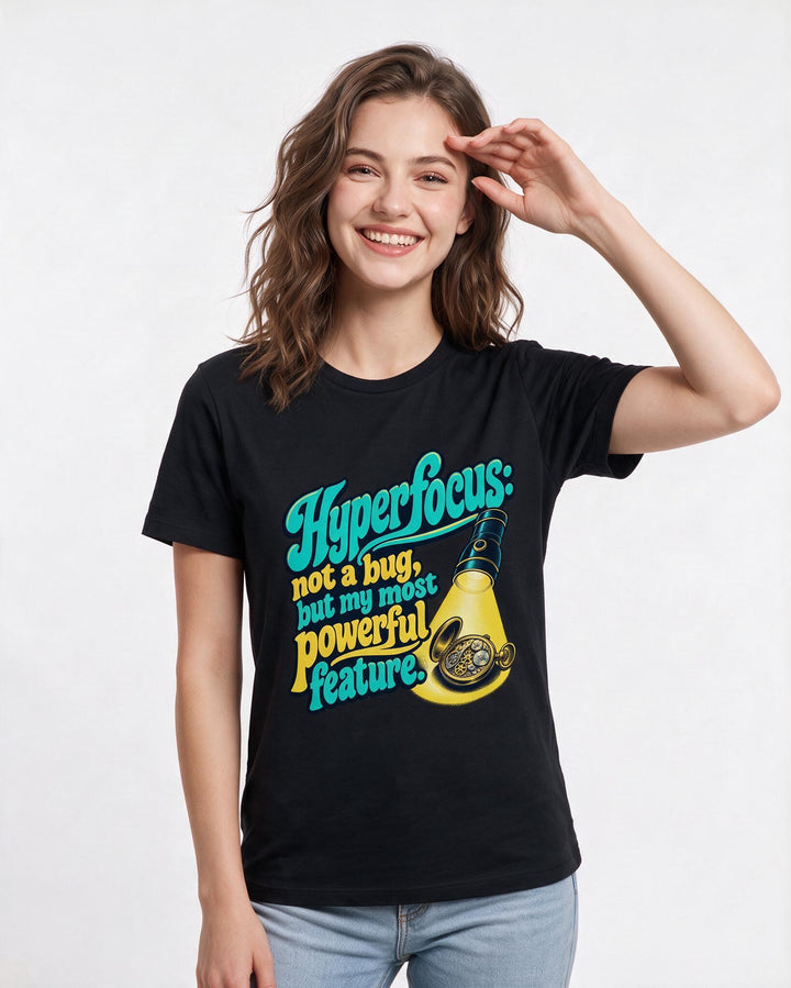 Neurodiversity Black T-Shirt for Women – Everyday Expression Graphic Tee product image 1