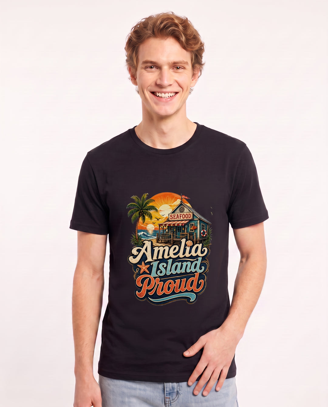 Amelia Island Proud Men's Black T-Shirt product image 1